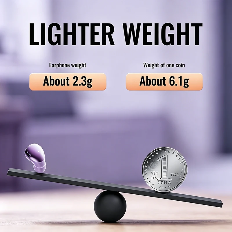 B51-Ultra-small wireless earbuds, in-ear type, touch-controlled, mini wireless headphones, featuring high-fidelity stereo audio image 3