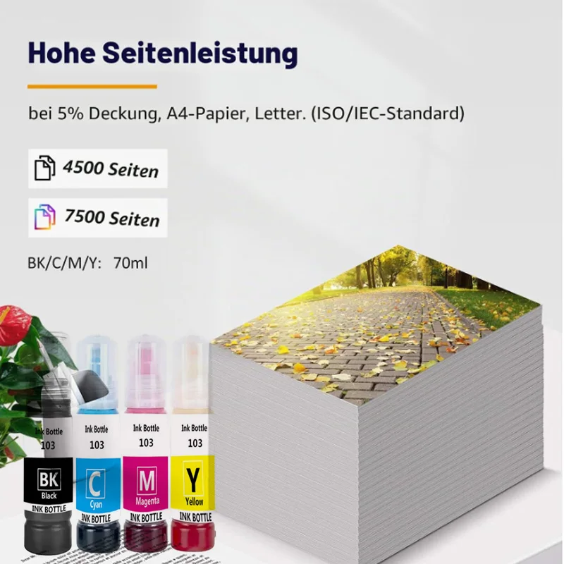 101 102 103 104 Refill Dye Ink For Epson Eco Tank L1110 L1200 L1210 L1250 L3100 L3101 L3110 L3111 L3116 L3150 L3151 L3156Printer