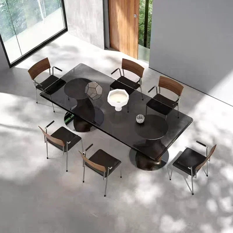 Black walnut, Scandinavian design, carousel wood grain, home living room dining table