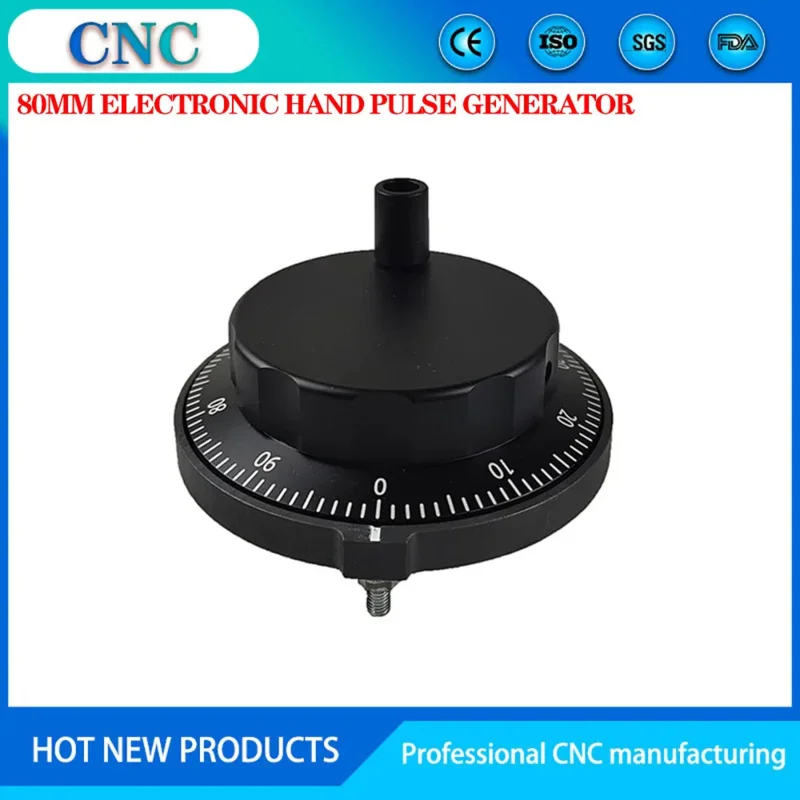 

80mm CNC pulse generator handwheel 5V black white 100 pulse manual rotary encoder electronic kit