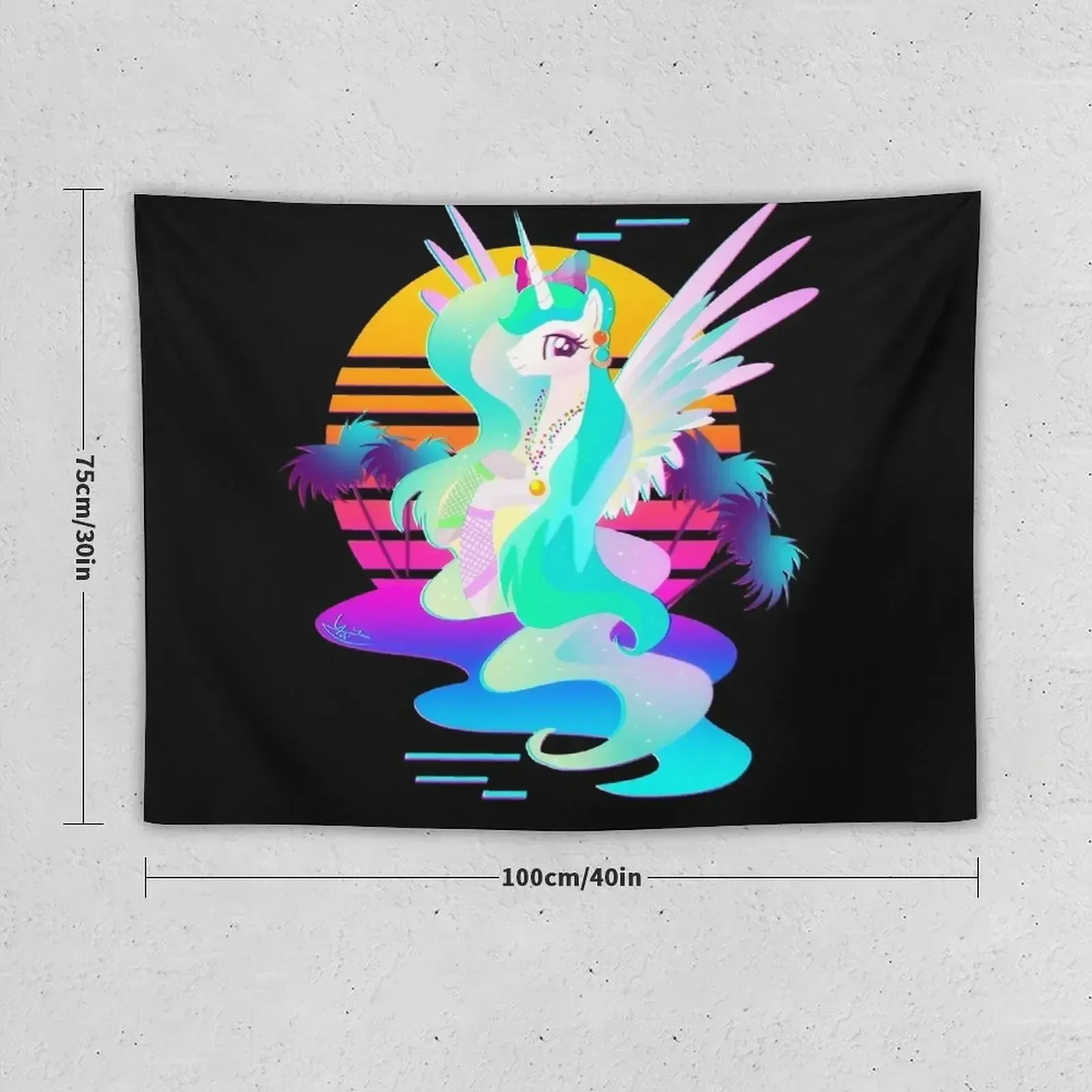 Synthwave Princess Celestia Tapestry Wallpaper Wall Carpet Tapestry