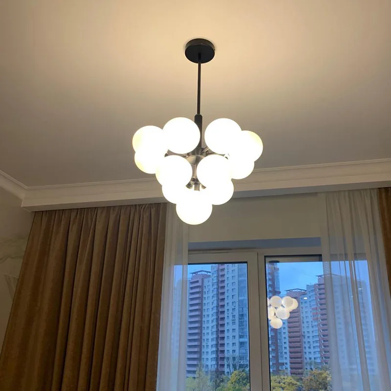 Modern Glass Chandelier Lighting for Living Room Decoration Indoor Dining Pendant Lights Restaurant Luxury Hanging Lamp Lustre