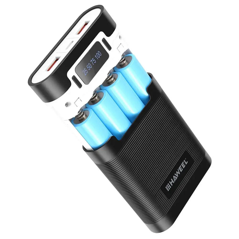 

Bank DIY No Welding Disassembly 4 Sections 18650 Two-way Fast Charging Mobile USB Interface Output Display (white)