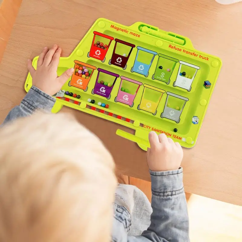 Magnetic Color and Number Maze Color Matching Learning Board Educational Sorting Toy for Fine Motor Skills Math Counting