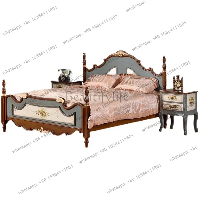 PG Headboard Bed bases and bed frames bedroom furniture 180x200cm king size bed full marriage bedrooms American styleBed double