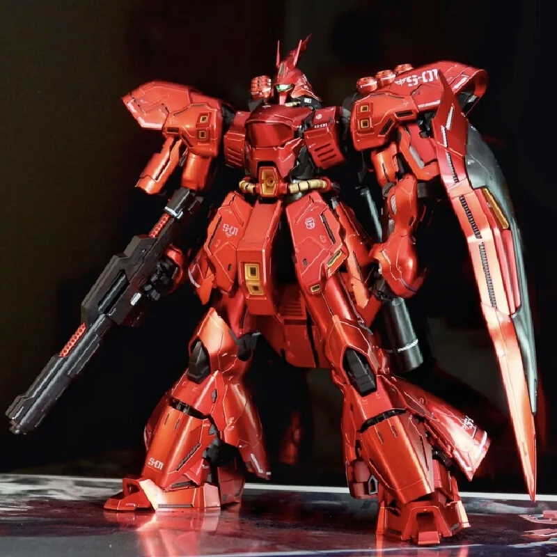 【新製品】SIHAI MODEL SAZABI RG 1:144 電気メッキレッド 組み立てプラスチックモデル アクションフィギュア ロボット クリスマスおもちゃ ギフト