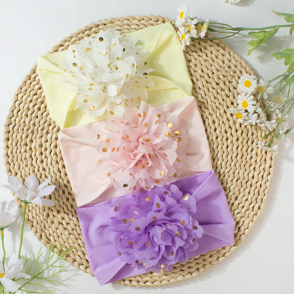 New Baby Headband Cute Foil Flower Children's Headscarf Summ