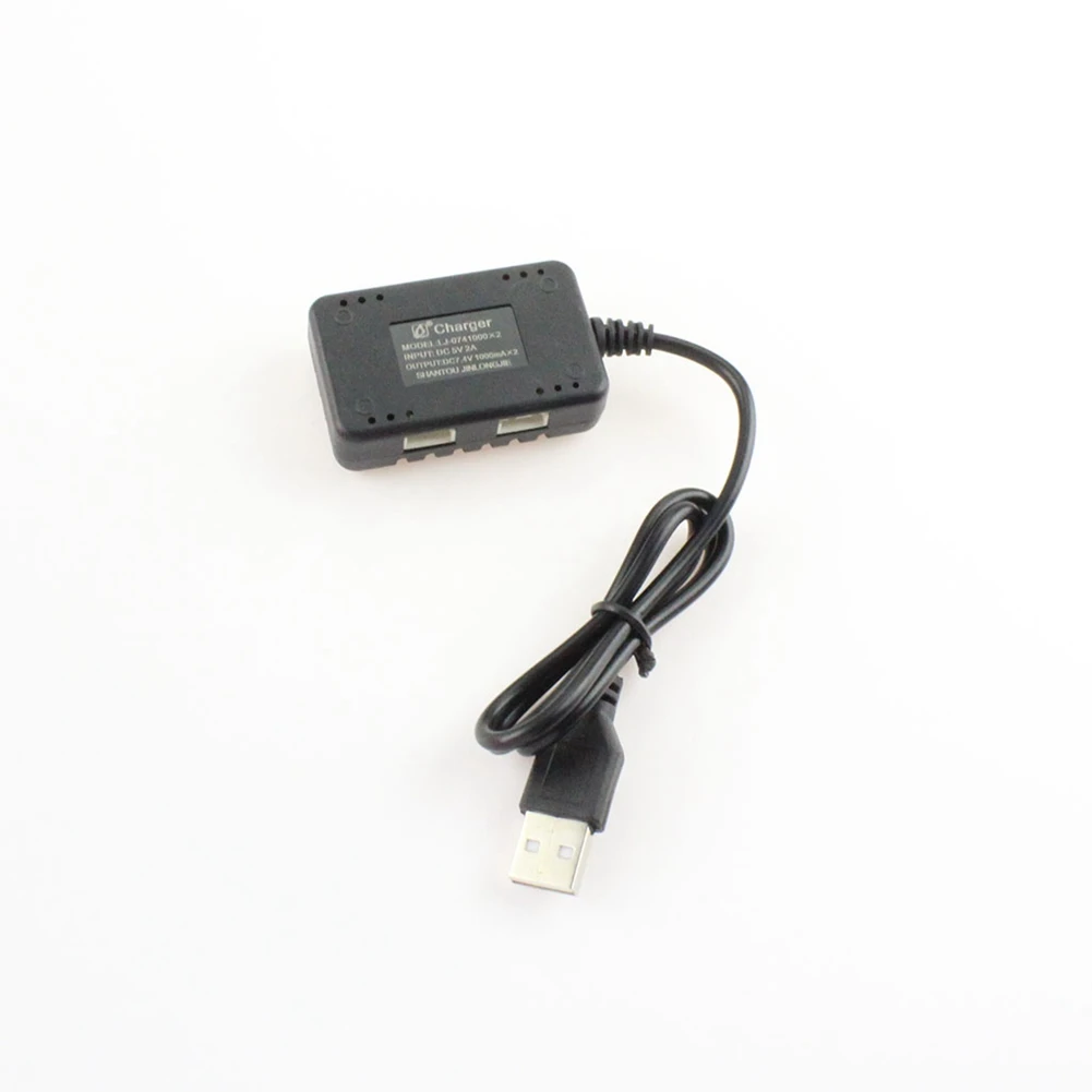 Carregador USB rápido 2 em 1 7,4 V 1000 Mah x 2 XH-3P para Wltoys 144001 124019   12428 284131   Avião de carro K989 K969 XK K130 RC