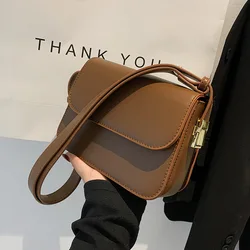 Niche armpit bag fashion small bag female crossbody 2024 new retro solid color single shoulder small square bag Leisure bag