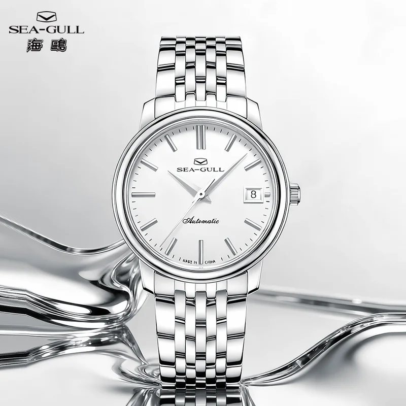 Seagull Man Watch 35mm Automatic Watch 3Bar Waterproof Mechanical Watches Calendar Watches for Man Business 1091 reloj hombre