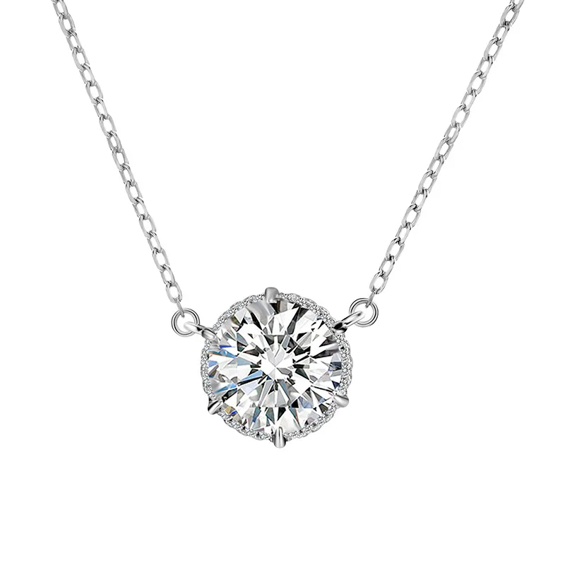 NewS925 Silver Necklace with High-end Feel for Women, Inlaid with Zircon Collarbone Chain, Valentine's Day Gift, Wedding Jewelry