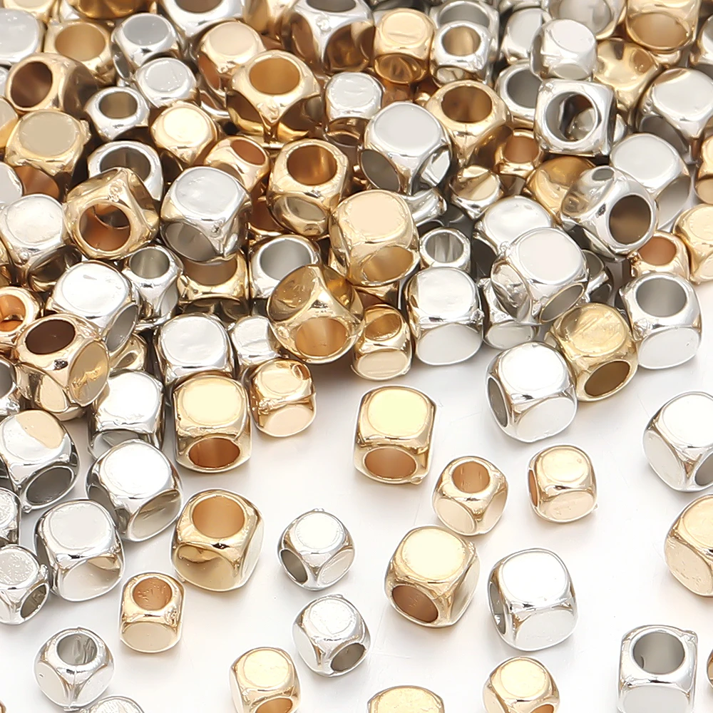 200 Stücke 4/5mm Kugelperle Großes Loch Runde CCB Lose Spacer Perlen Für DIY Schmuck Machen Zubehör Perlenstickerei