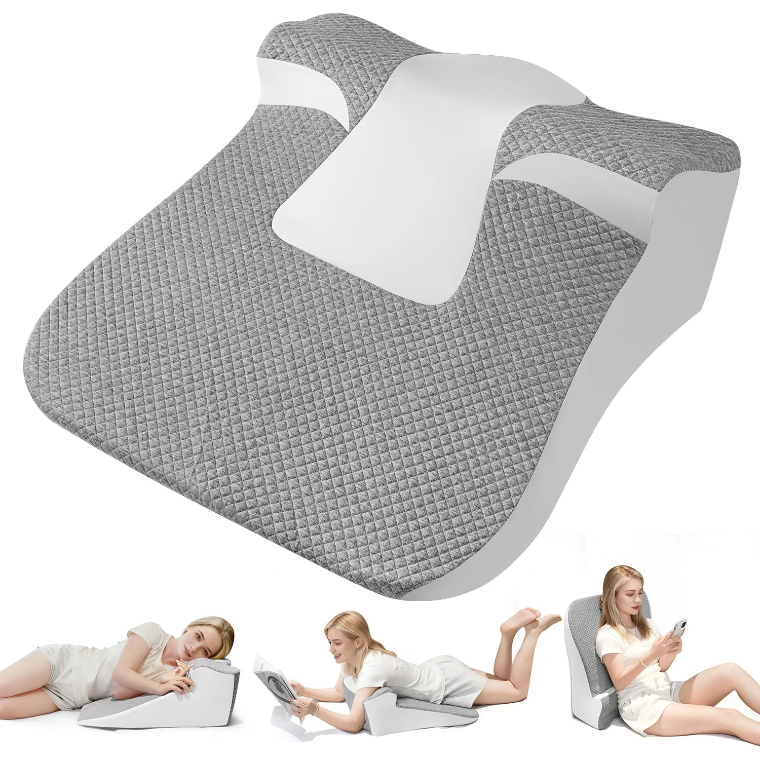 

Ортопедическая клиновидная подушка для кровати после операции, для облегчения кислотного рефлюкса, боли в спине, для сна, регулируемая подушка для спины для сидения в кровати