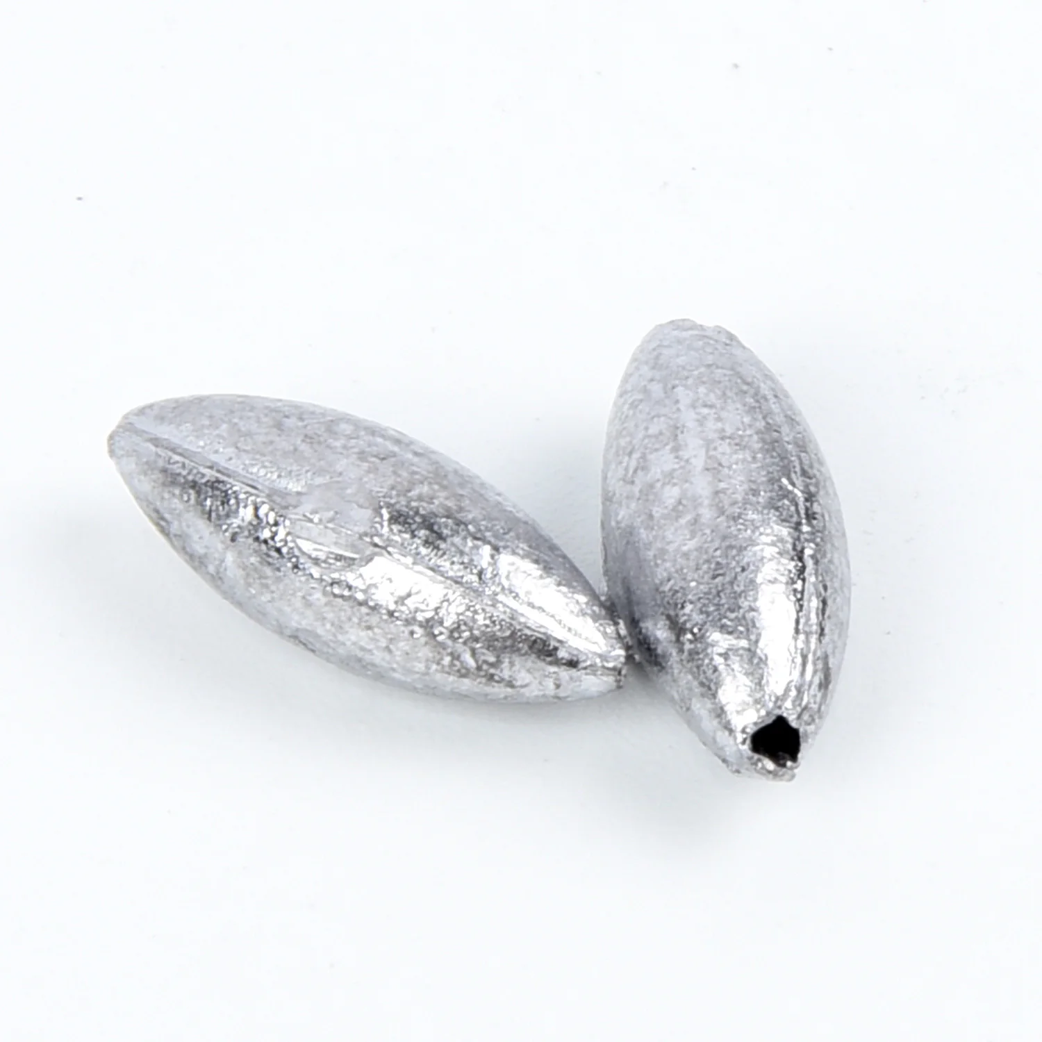 50Pcs Fishing Olive Shape Rig Sinkers Angling Weight Split Shot ±0.35-8g Fishing Weight Sinker Fishing Tackle Tool Accessories