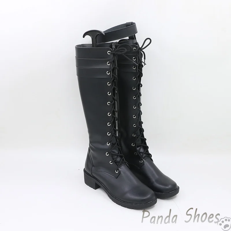 Genshinimpact Lyney Cosplay Shoes Anime Game Cos Long Black Boots Lyney Cosplay Costume Prop Shoes for Con Halloween Party