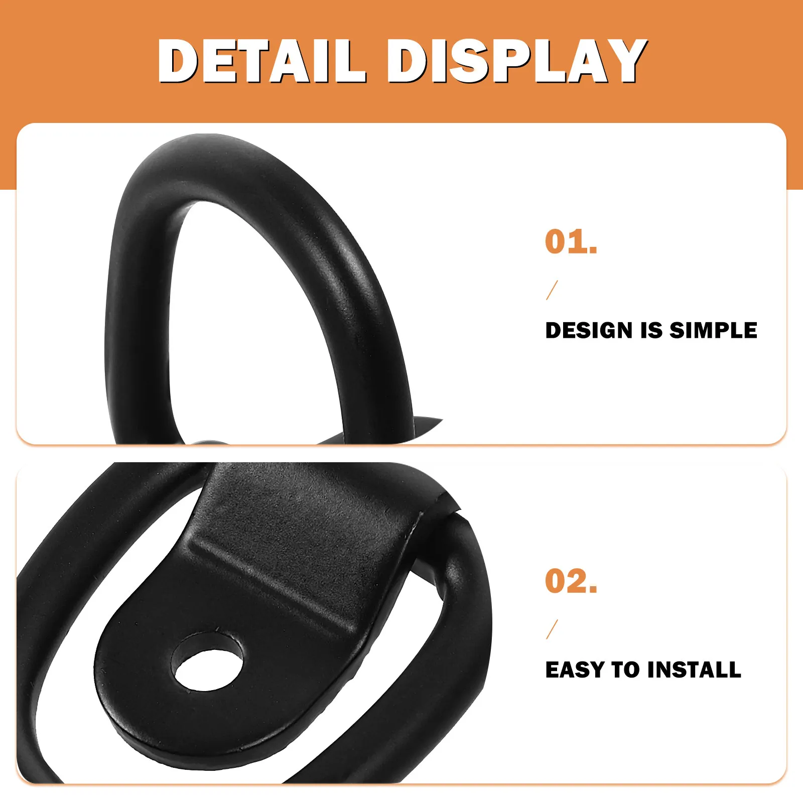 4Pcs D Rings Heavy Duty Trailer Anchor Lashing Ring Iron Tie Down Anchor for Cargo Straps Ropes Cables Track Mounting