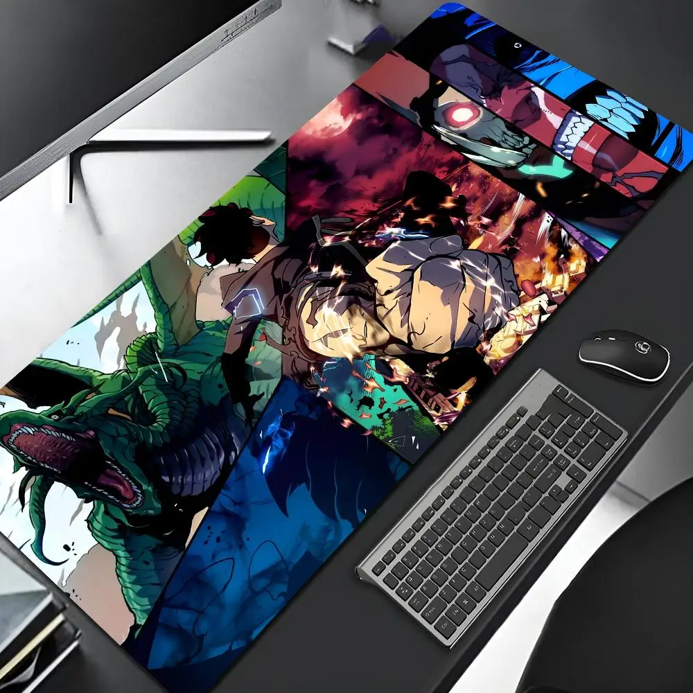 Anime Solo Leveling Mouse Pad Edge Big Gaming Locking Pearlescent Computer Gamer Large Rubber Art Mousepad Laptop Desk Mat