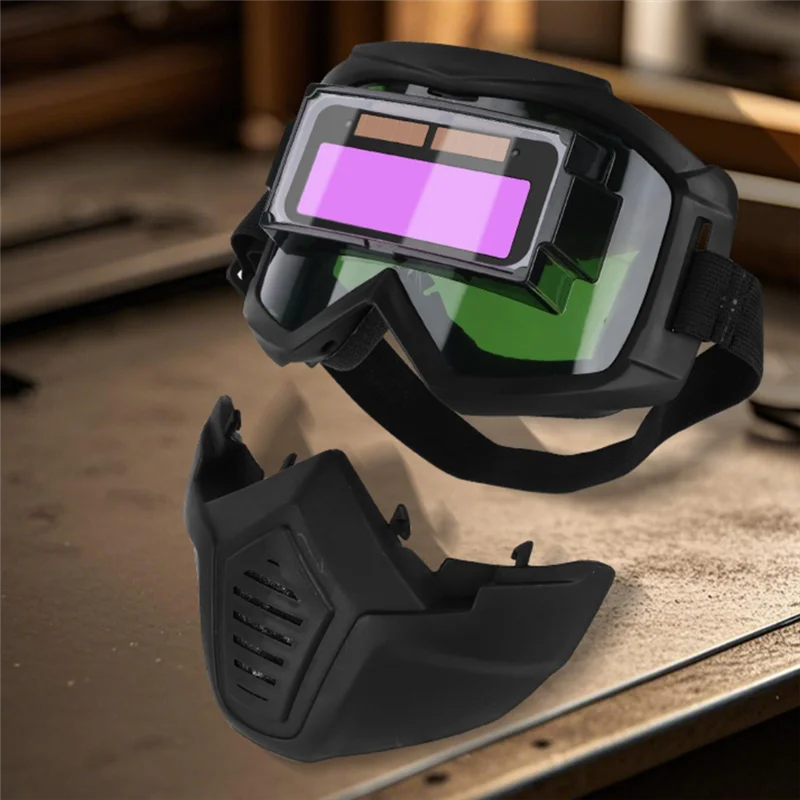 

ABUG-Adjustable Band Detachable Welder Mask Auto Darkening Welding Glasses Split Type Face Protector Impact Resistant