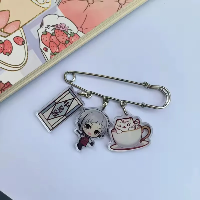Anime Bungo Stray Dogs Dazai Osamu Nakahara Chuya Ryunosuke Akutagawa Izumi Kyouka Cosplay Pin Brooch Breastpin Halloween Xmas