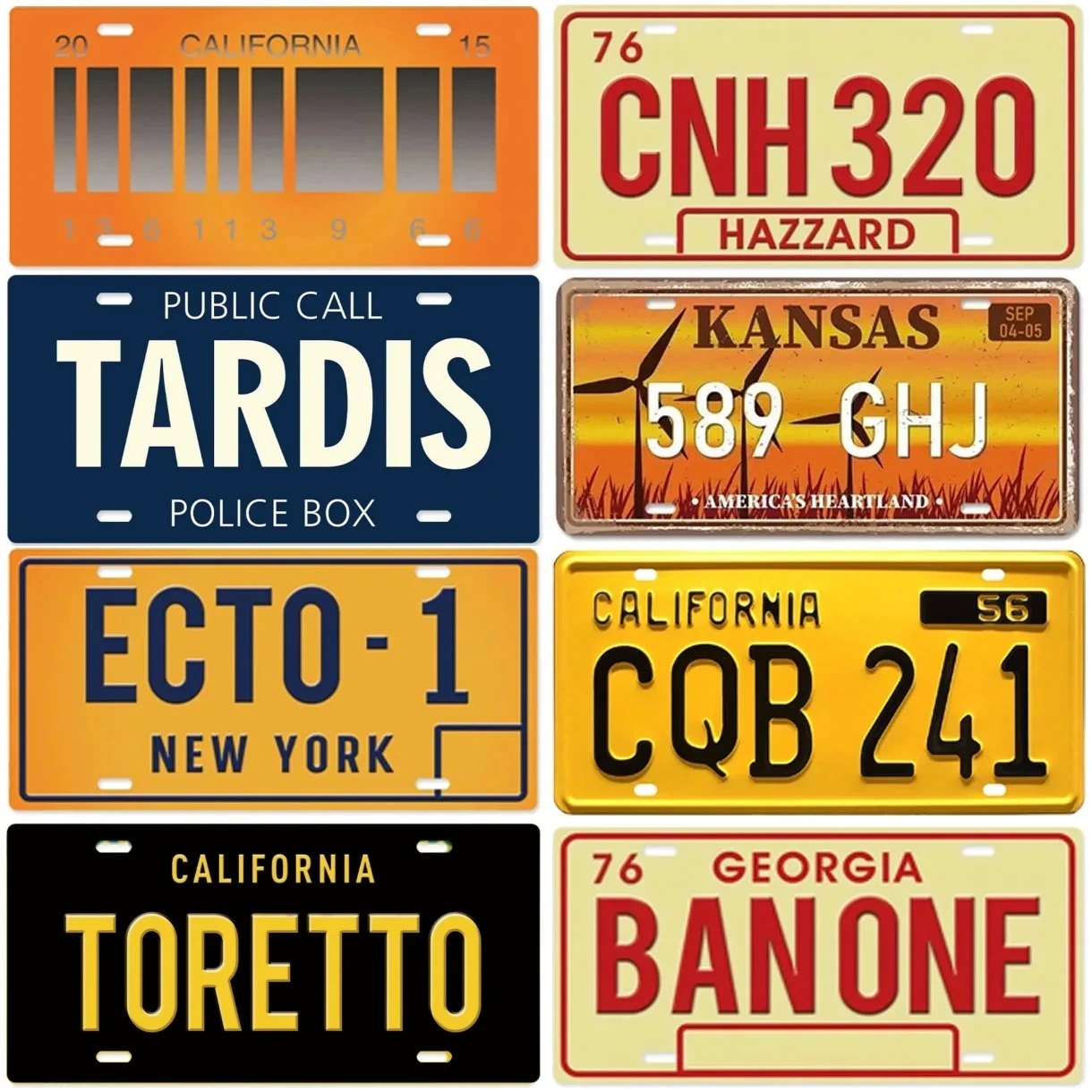 Vacation ECTO Banone CNH Metal Aluminum Signs Vintage Plaque Auto License Plate Embossed Tag Garage Bar Pub Club Home Wall Decor