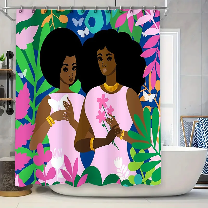 

Boho Floral Shower Curtain Botanical Leafy Nature Pattern Bathroom Decor Farmhouse Rustic Home Textile Modern Art Wall Hanging