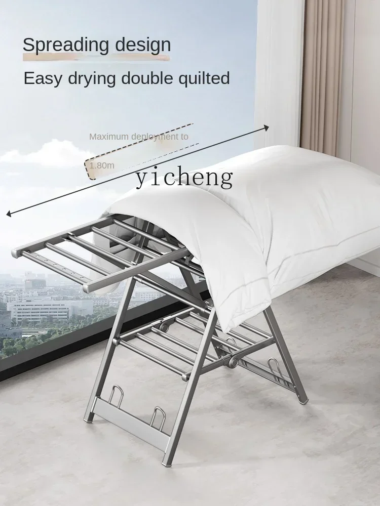 Clothes Hanger Floor Folding Indoor Balcony Home Thickening Bolding Outdoor Drying Rack