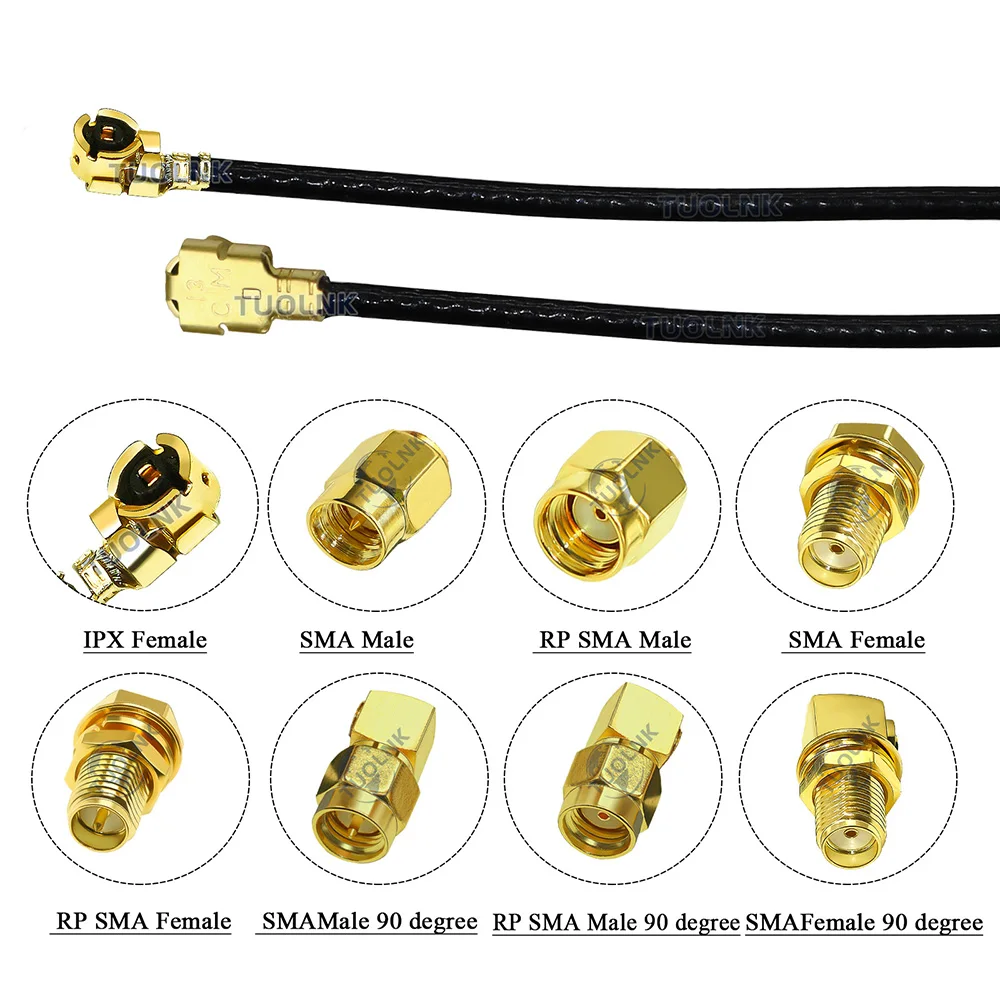 SMA to MHF4 Splitter Cable SMA Male / Female to Dual IPX4 MHF4 Female Plug RF1.13 Splitter Cable WIFI Antenna Extension Jumper