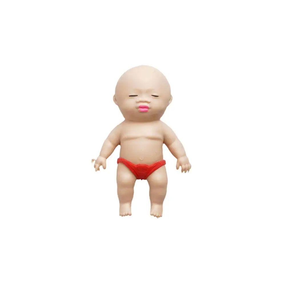 Squeezable Doll Toy TPR Simulation Baby Soft Stretchy Toy Decompression Toy Stress Relief Favor Hand Squeeze Toy For Kids