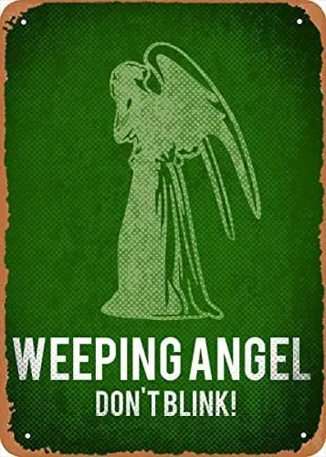 1 PCS,Classic Animation Film and Television Game Dr Who Weeping angel Wall Art Decor Metal Sign-8x12inches