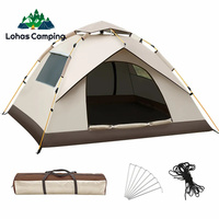 Lohascamping  Automatic Camping Tent Anti-UV family Tent Silver Coating Outdoor Pop Up Rainproof Tents For Trave 1-2/3-4 Person