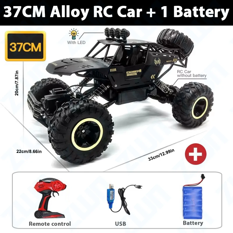 ZWN 1:12 / 1:16 4WD RC auto met led-verlichting 2.4G radioafstandsbediening auto's buggy off-road controle vrachtwagens jongens speelgoed voor kinderen