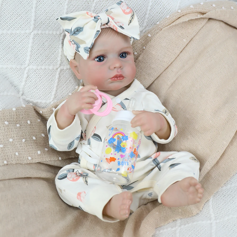 19 pollici Loulou Ragazzo o Ragazza Bebe Bambole Reborn Realistiche Fatte a Mano 3D Verniciate in Vinile Bambola Giocattolo Figura Regalo di Natale di Halloween per la Ragazza