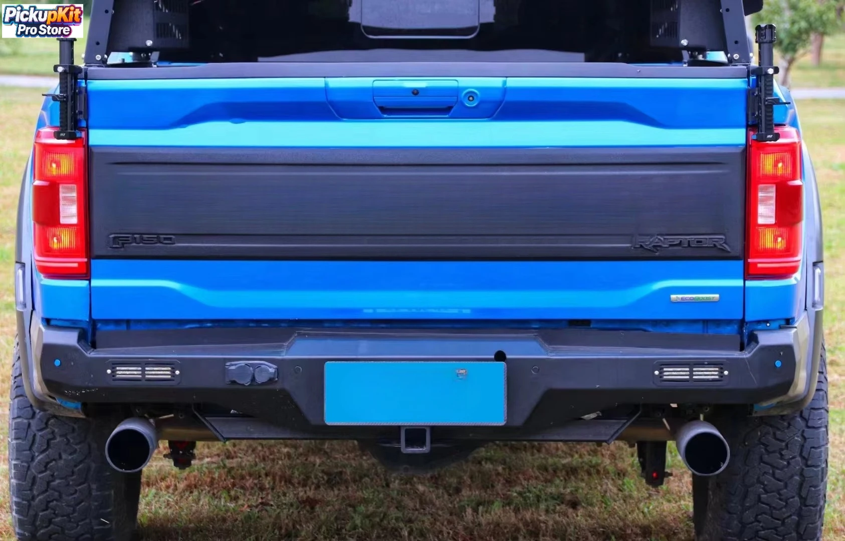 

High Quality Steel Rear Bumper with 2" Hitch Receiver & Dual Tow Hooks for F150 Raptor P702