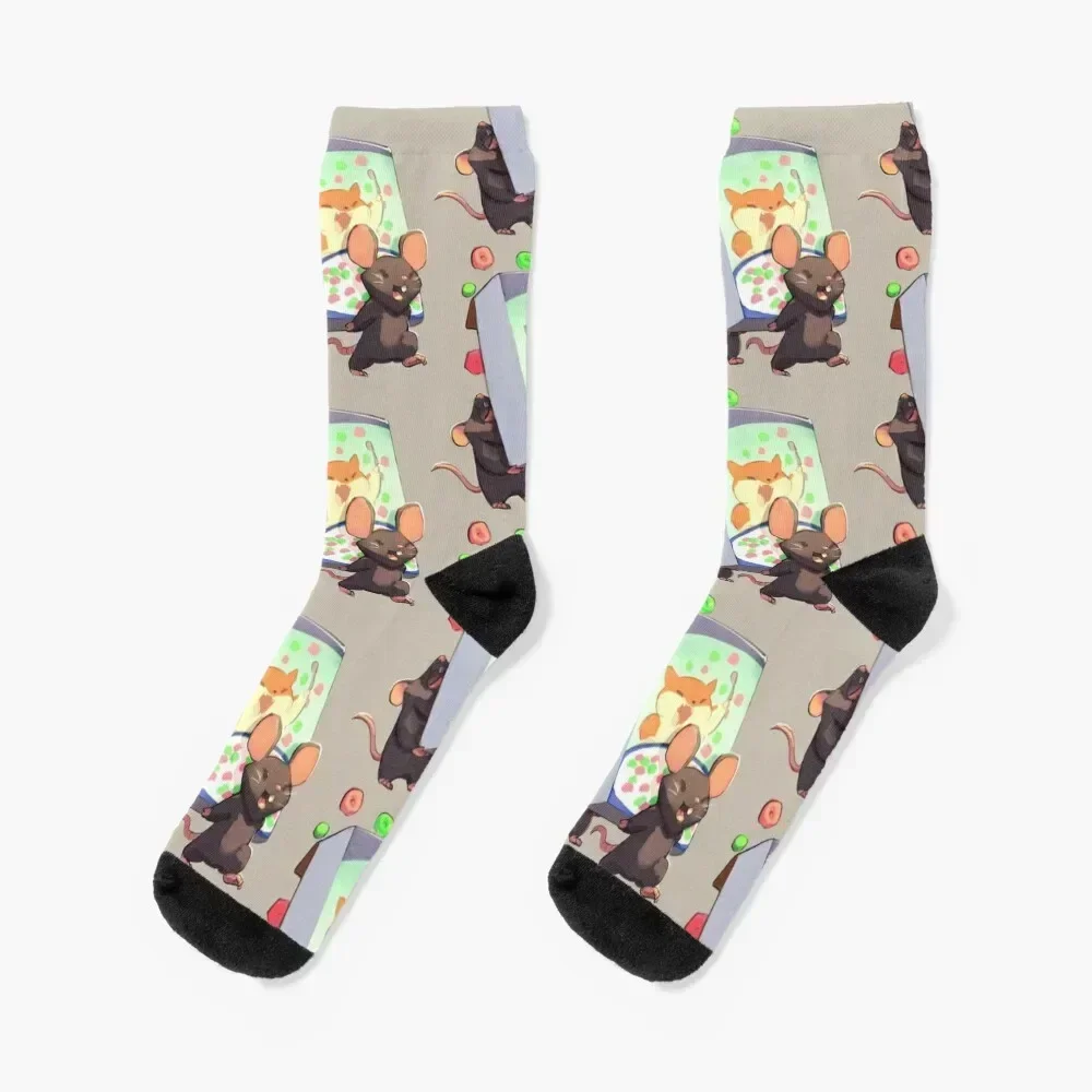 

Mouse carries cereal box Socks custom new year luxury Stockings compression Men Socks Women's