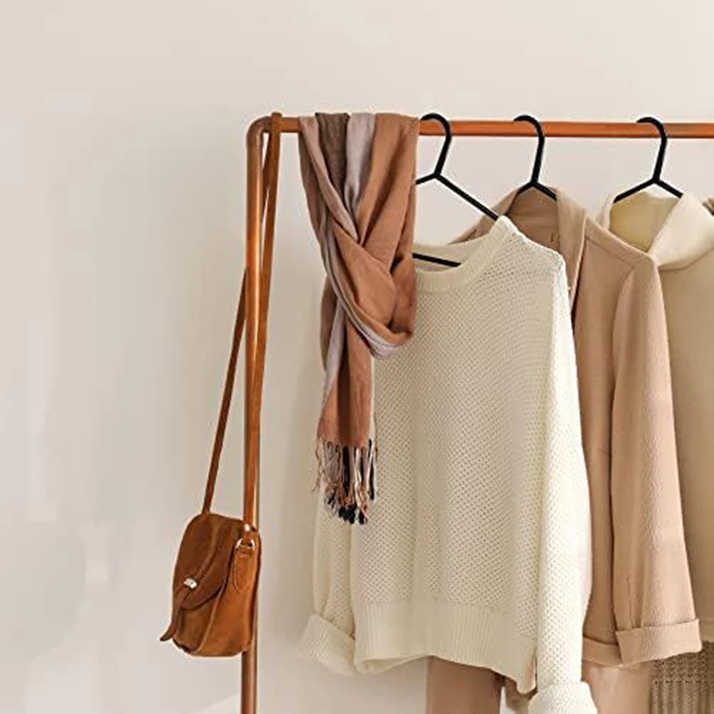 10 Pack Plastic Hangers for Adults Space Saving Design with Pants Bar and Clip for Suits Trousers Skirts Storage