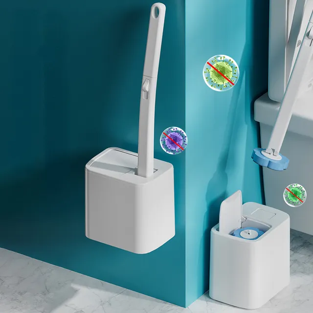 Replaceable Wall-Mounted Toilet Brush for Easy Cleaning