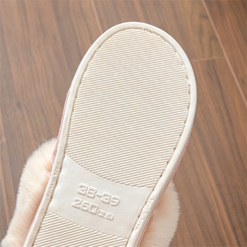 شباشب من إسفنج الذاكرة غير قابلة للانزلاق مع ياقة قطيفة مبطنة بالصوف من جلد الغزال الصناعي حذاء منزلي لراحة الشتاء والدفء الداخلي