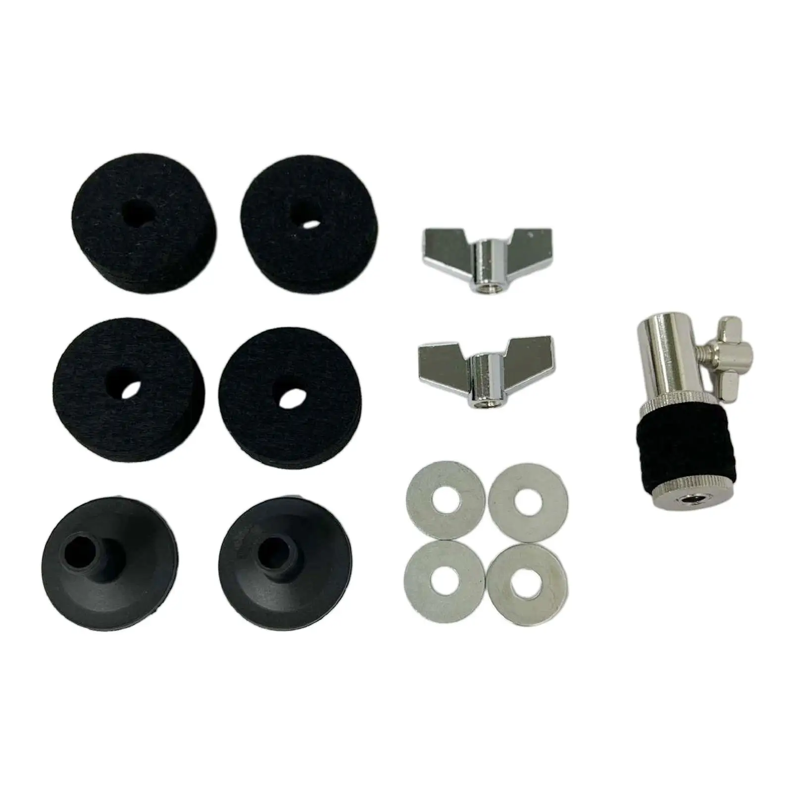 13 Pieces Cymbal Replacement Accessories, Drum Cymbal Felts Pads Drum Keys, Hi Hat Clutch Felts,