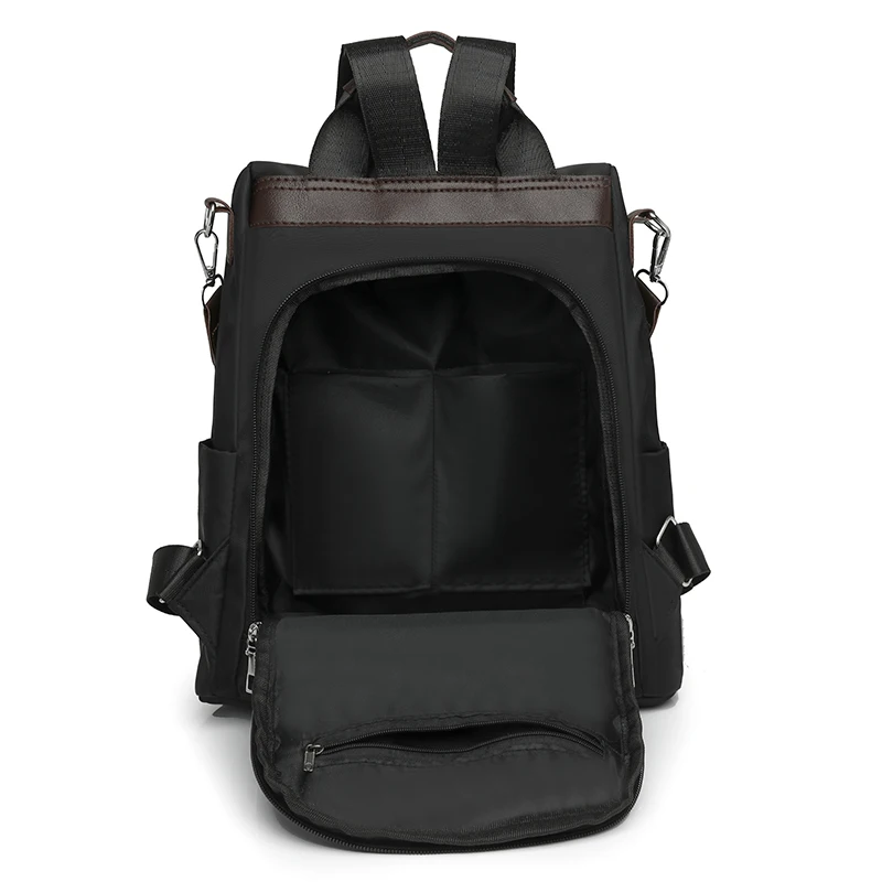 حقيبة ظهر عصرية من النايلون للنساء، سعة كبيرة مضادة للسرقة ومقاومة للماء، حقيبة سفر كاجوال للمشي لمسافات طويلة مع حجرة للكمبيوتر المحمول