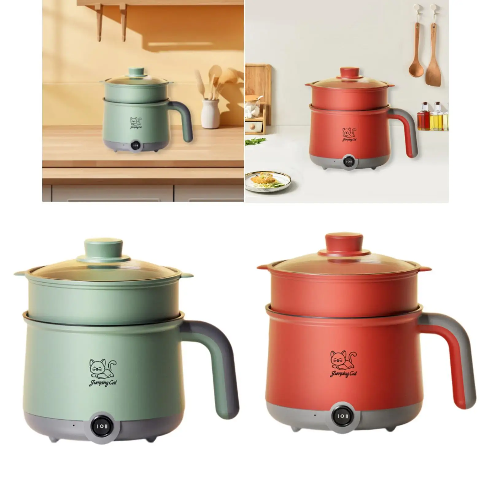 Hot Pot Electric with Steamer Cooking Pot Multipurpose Mini Hot Pot Portable Electric Pot for Noodles Eggs Soup Oatmeal Dumpling