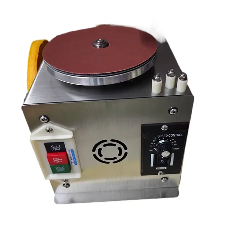 

220V Mini Bench Disc Sander Sanding Roller Electric Edge Sharpener Variable Speed Self-adhesive Benchtop Grinding Machine