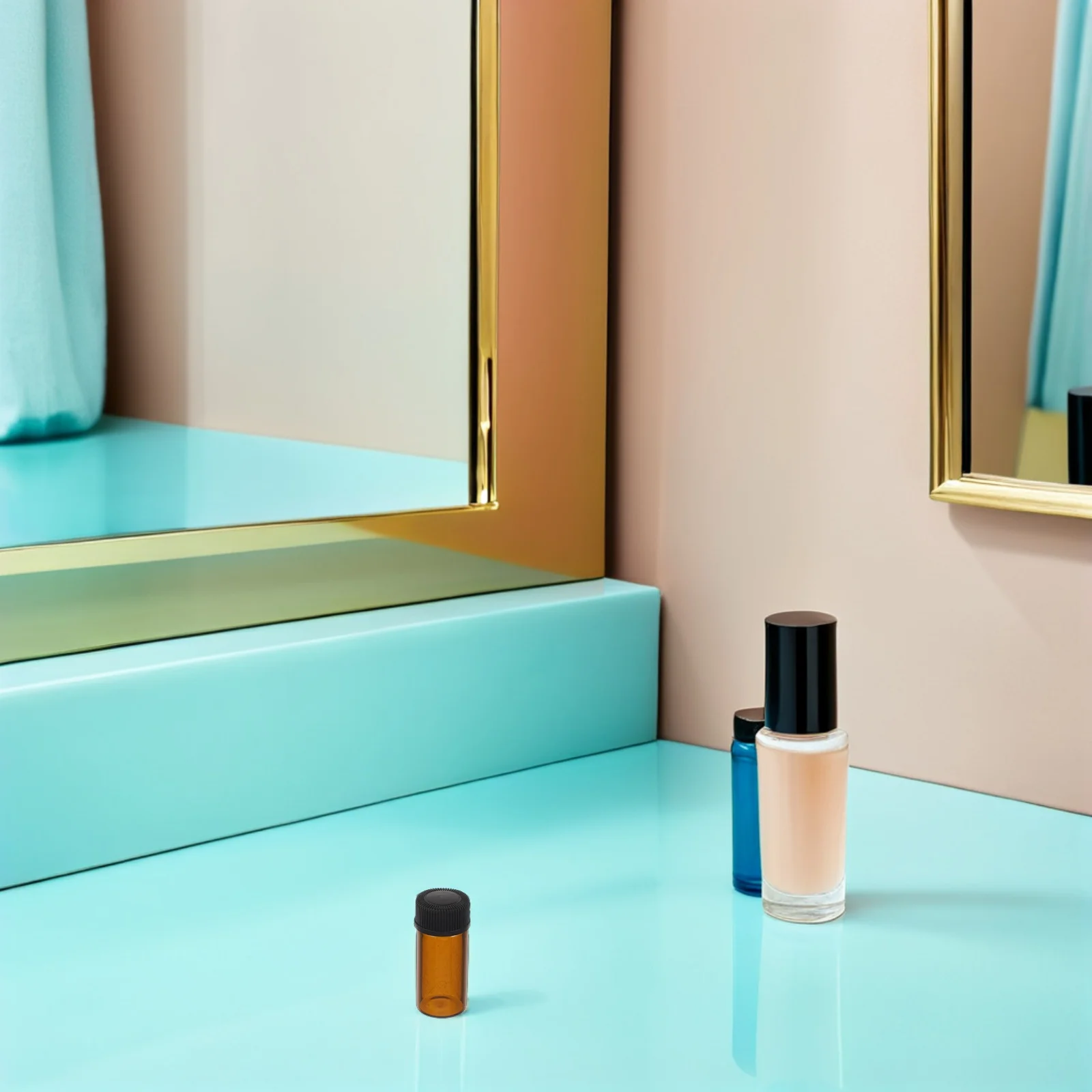 100 قطعة زجاجات الزيوت العطرية الصغيرة 3 مللي قوارير قطارة زجاجية كهرمانية لعينات العطور العلاجية تصميم مانع للتسرب #1