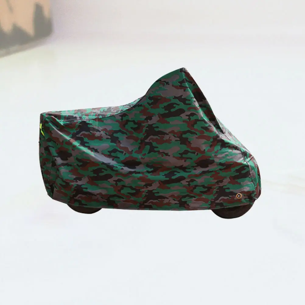 Green Camouflage Universal Motorcycle Cover Waterproof Dustproof Shelter Sun Block Protector for Scooter Bike Motorbike Outdoor