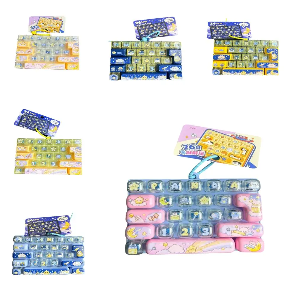26 Key Decompression Button Mini Keyboard Creative Design Mini Keyboard Pendant Cute Pendant Novelty Charms Keyboard Keychain