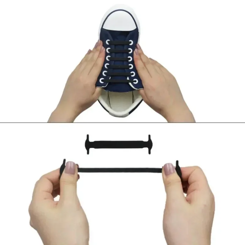 16 Stück Elastische Silikon-Schnürsenkel ohne Binden, Unisex Dehnbare Schuhbänder für Alle Sneaker, Modische Gummiband-Schnürsenkel – Detail 11