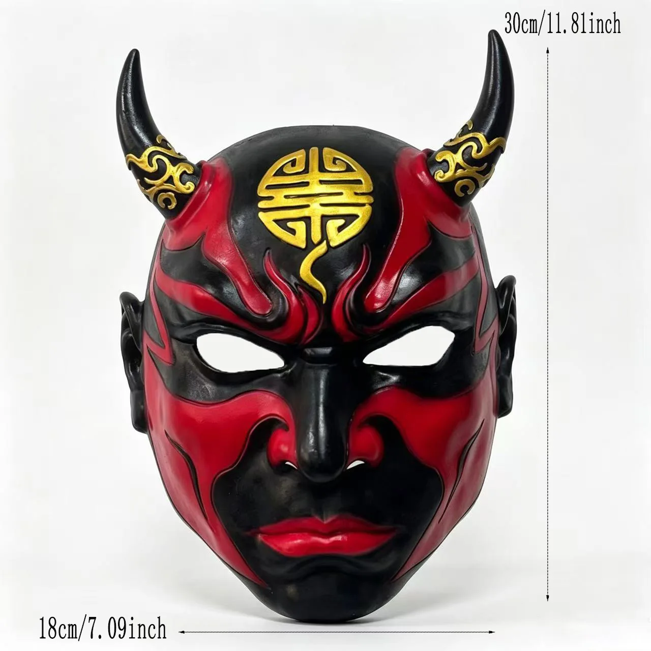 Samurai-Geistermaske, Horror-Dämonenmaske zum Tragen für Halloween-Cosplay – Detail 4