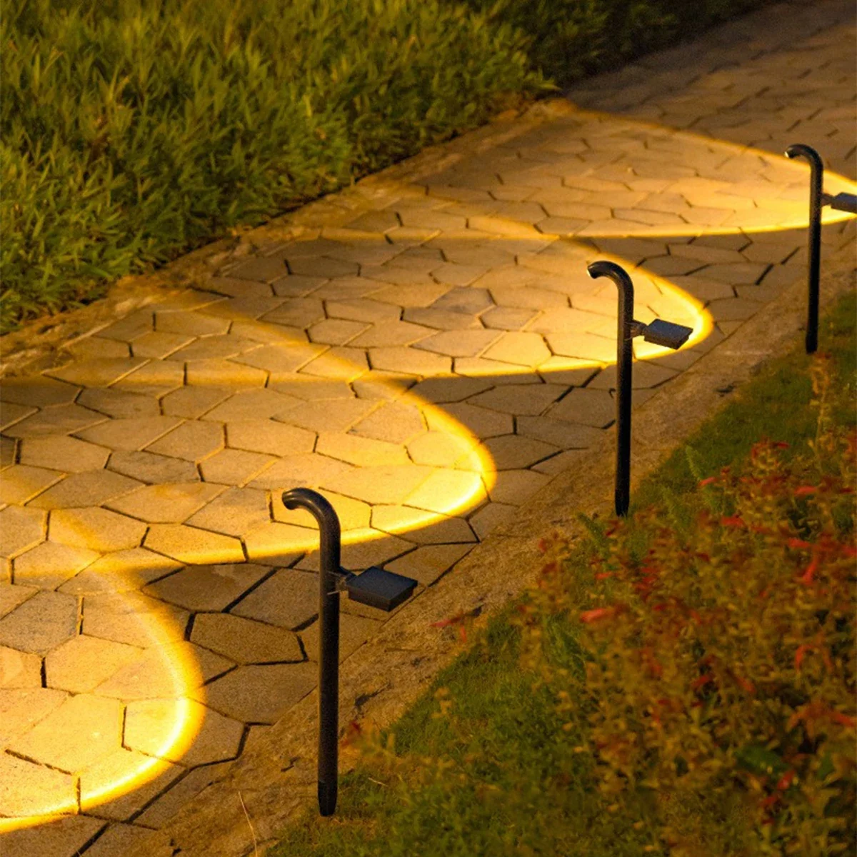 LED Solar Lights Outdoor Waterproof Landscape Path Decoration Solar Powered Lamp Garden Lawn Fence Street Lighting Spotlights