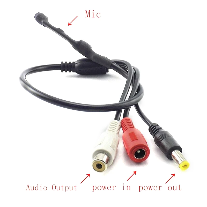 Spy Hidden Mini Audio CCTV Microphone MIC DC 15V DVR Security SYSTEM