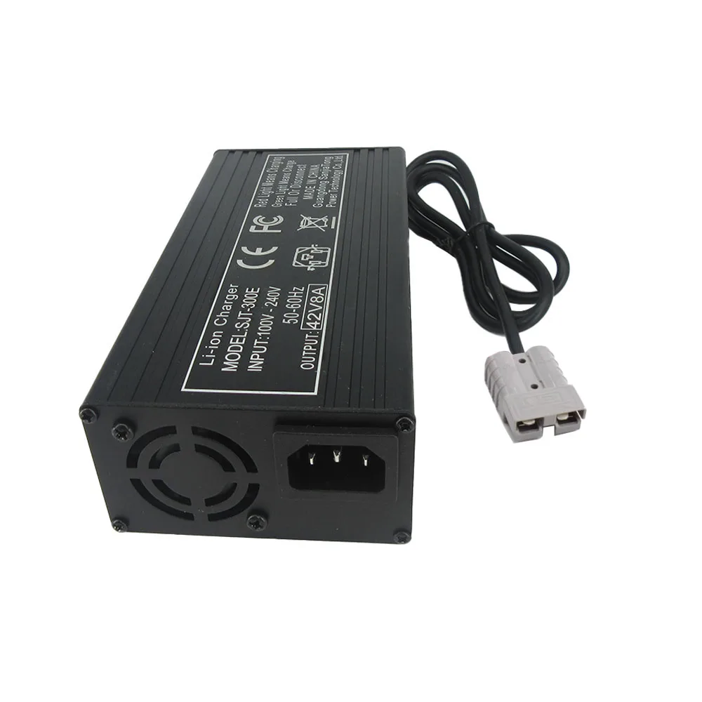 Carregador rápido com Shell de alumínio, bateria do Li-íon, XT60, 42V, 36 volts, 37V, lítio 10S, 50Ah, 80Ah, 220V, 8A