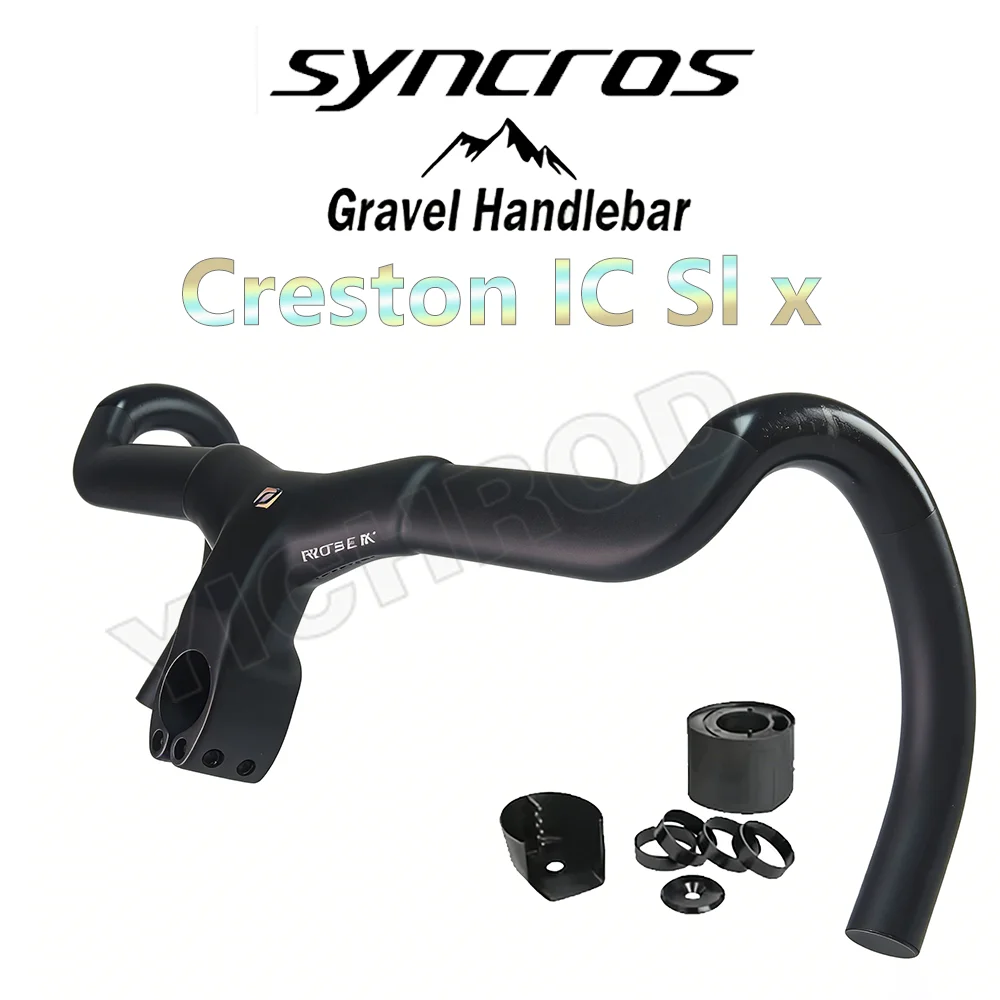 

Syncros Chrome Creston IC Sl x For ADDICT Gravel Full Internal Cable Routing Road Bike Handlebar Carbon Integrated Cockpit Di2
